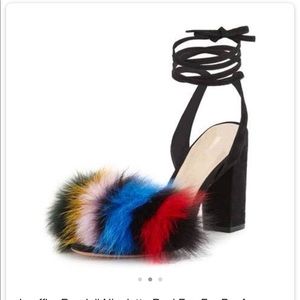 Loeffler Randall Nicolette Real Fox Fur Sandal